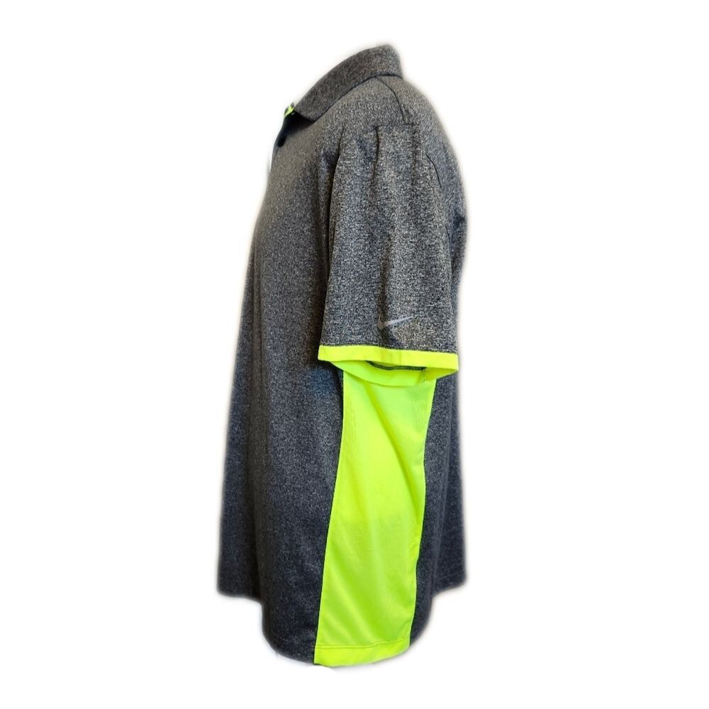 Nike Golf tour performance dri-fit heathered gray & neon yellow XL - Picture 2 of 6